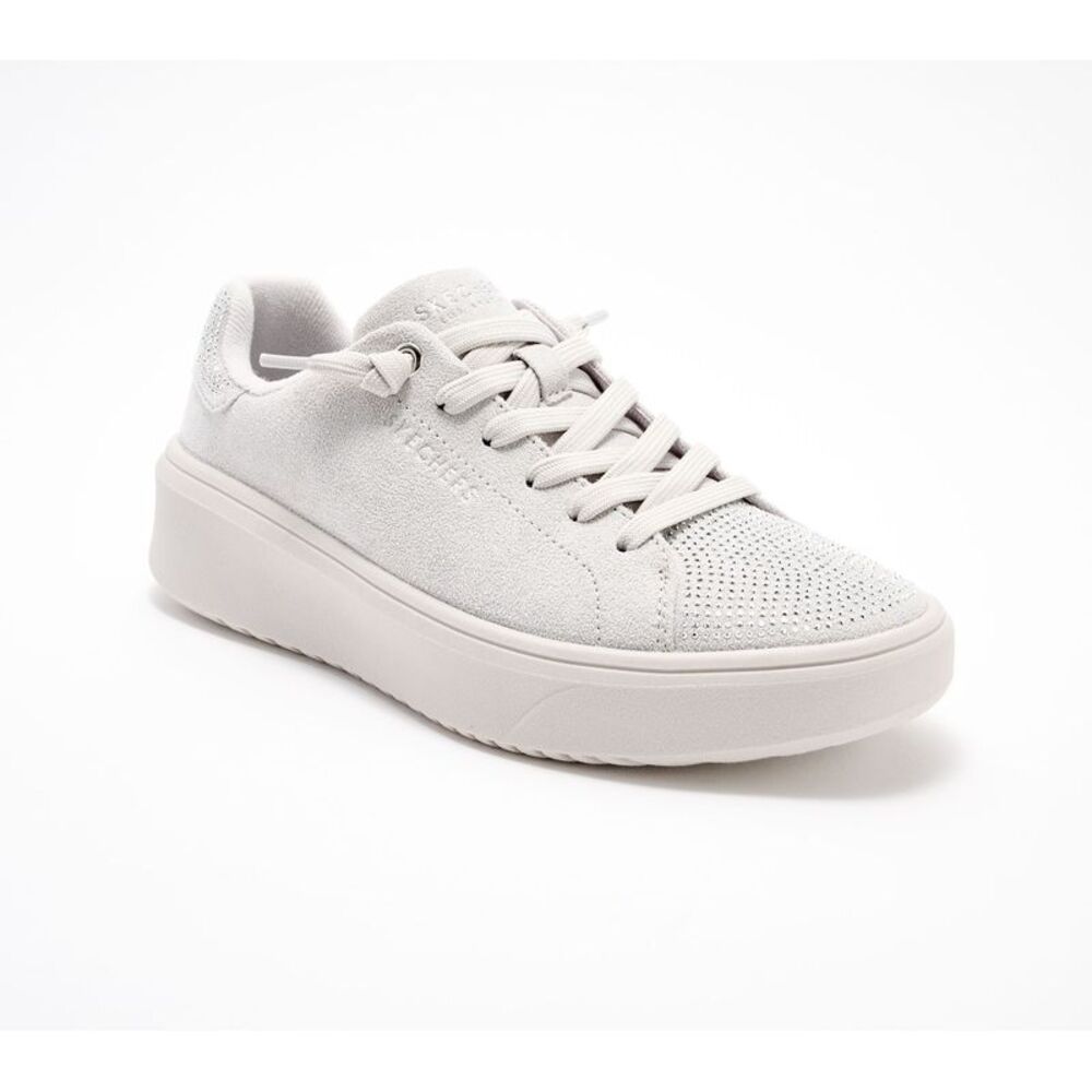 Skechers Women's Sz 9.5 Street Court Break Embellished Lace-Up Gray